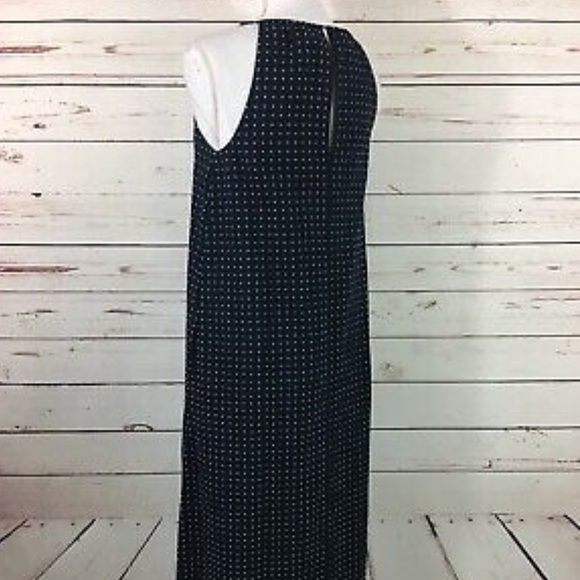 J CREW Navy Blue Polka Dot Tassel Maxi Dress XS - Picture 4 of 8